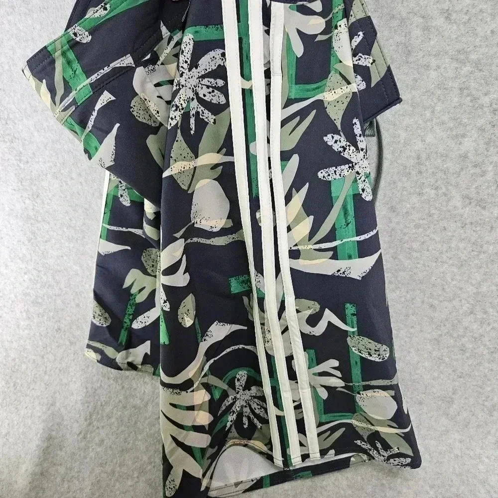 Adidas Floral Beach Tech Shorts Green and Gray Men's‎ Size 37